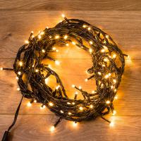 Гирлянда Твинкл Лайт 20 м, 200 LED ТЕПЛЫЙ БЕЛЫЙ, черный ПВХ, IP65, динамика, 230В соединяется NEON-NIGHT (нужен контроллер 217-204)