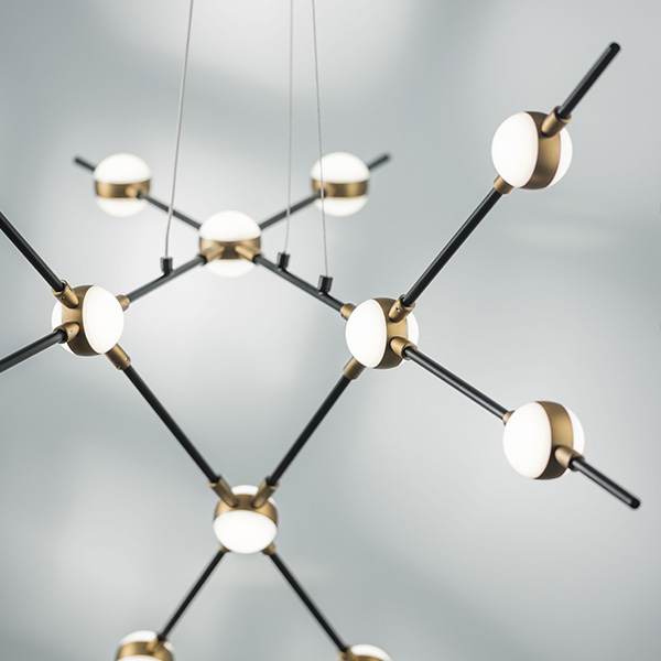 745247 Люстра BERGAMO LED 5Wх12 4800LM ЧЕРНЫЙ МАТОВЫЙ/ЗОЛОТО 4000K