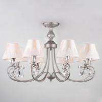 Потолочная люстра с тканевыми абажурами 60069/8 серебро