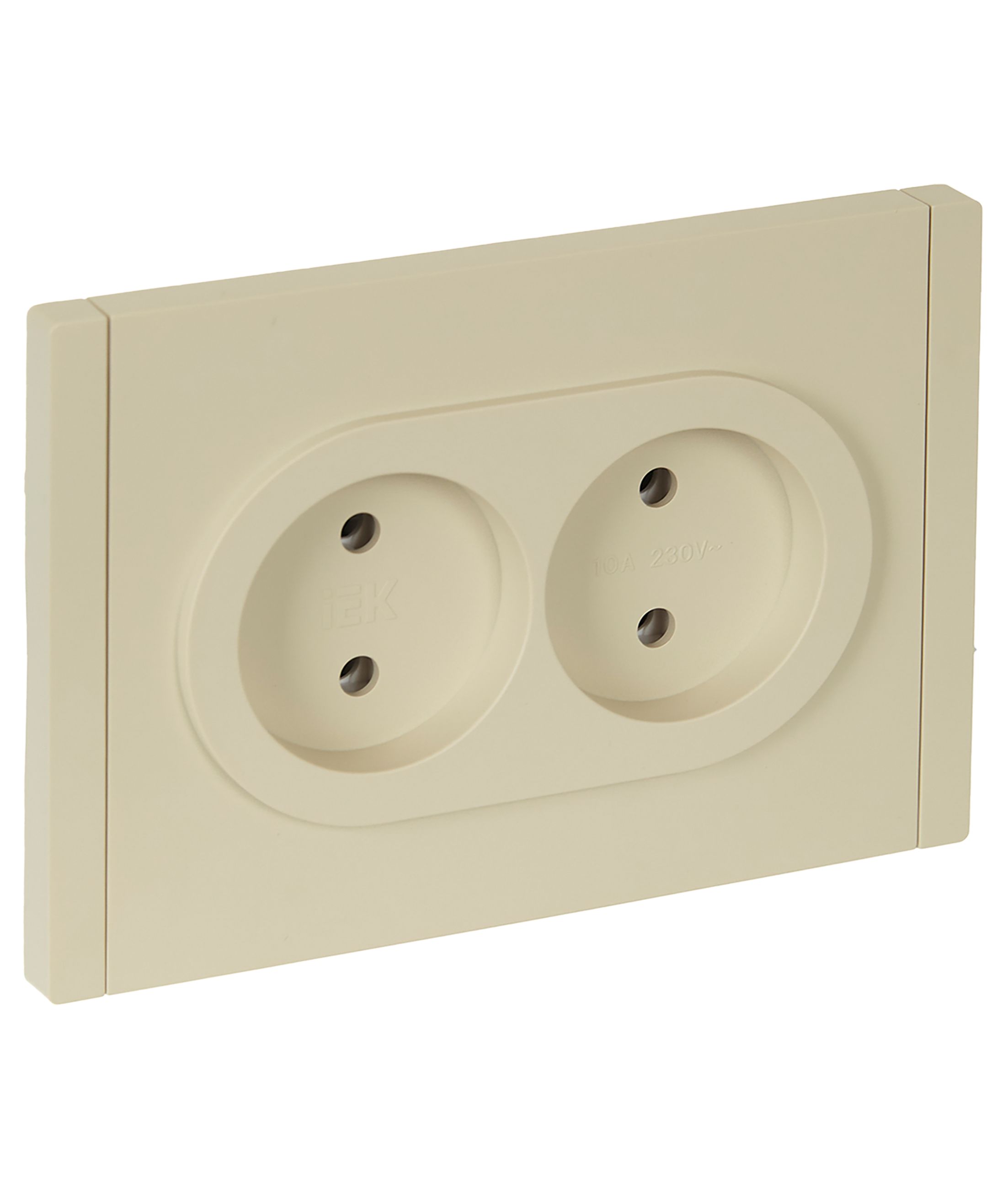 FORTE&PIANO Розетка 2-местная без заземления без защитных шторок безвинтовое крепление 10А FP426 ваниль IEK