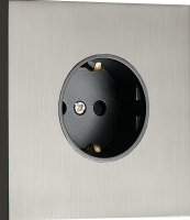 Розетка Schuko с заземлением, со шторками 16A 250 В~ , вороненая сталь, серия N96