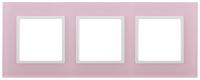 14-5103-30 ЭРА Рамка на 3 поста, стекло, Эра Elegance, розовый+бел (5/25/900)