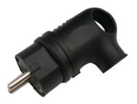 Вилка угловая с заземлением каучук 16А IP44 черная 9220 IN HOME