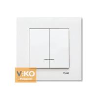 90960050 Выключатель 2-кл с подсветкой белый VIKO KARRE