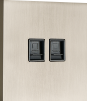 Компьютерная розетка RJ45 + RJ45 (двойная) cat.6/ClassE-8/8, никель, серия N96