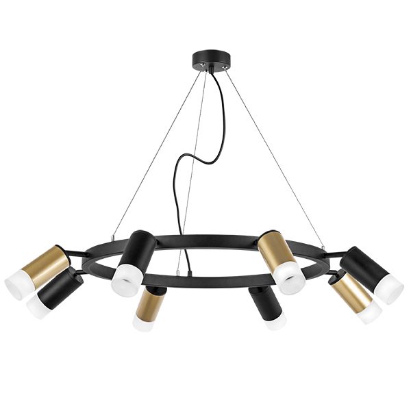 LR0184043741 Люстра RULLO 8х50W GU10 ЧЕРНЫЙ/ЗОЛОТО (571018+214440-4+214437-4+202431-8)