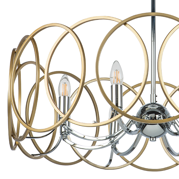 713083 Люстра REGOLO 8х40W E14 ХРОМ/ЗОЛОТО