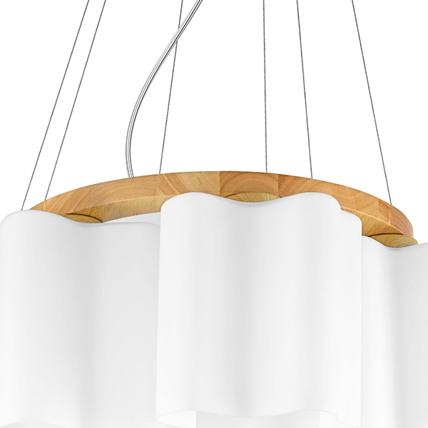 802165 Подвес NUBI LEGNO 6х40W E27 СВЕТЛОЕ ДЕРЕВО/БЕЛЫЙ