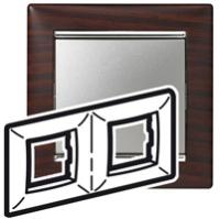 Legrand Valena Темное дерево/Серебро Рамка 2-ая горизонт.