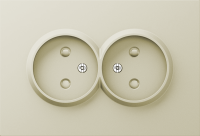 Накладка для розетки 2-й без заземления, со шторками 16A 250 В~, шампань, серия A07