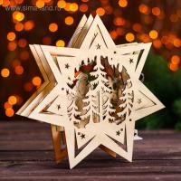 Новогодний декор с подсветкой Упряжка в звезде 5?22 5?22 5 см