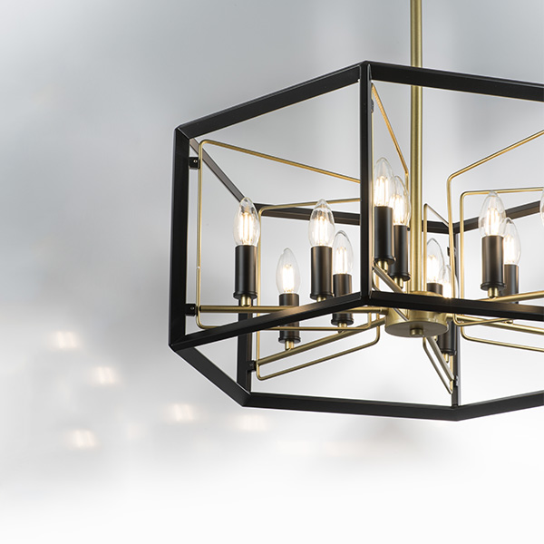 713327 Люстра REGOLO 12х40W E14 ЧЕРНЫЙ МАТОВЫЙ/ЗОЛОТО