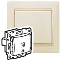 Legrand Valena Крем Выключатель кнопочный 1-клавишный 12V с подсв. и пиктогр. звонок