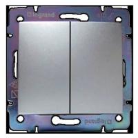 Legrand Valena Алюминий Переключатель 2-х клавишный