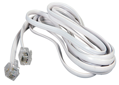 Удлинитель телефонный, плоский, RJ-11 (6P-4C), 5м, белый REXANT