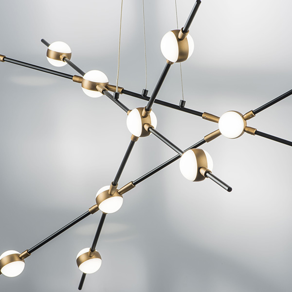 745247 Люстра BERGAMO LED 5Wх12 4800LM ЧЕРНЫЙ МАТОВЫЙ/ЗОЛОТО 4000K