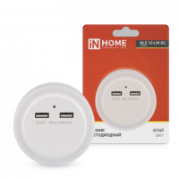 Ночник сд NLE 10-LW-DC белый 2хUSB разъема с датчиком освещения 230В IN HOME