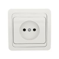 Лондон Розетка 1-местная без заземления 10А керамика белая EKF PROxima