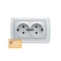 90561056 Розетка 2-я с/з белая VIKO Carmen