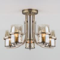 Потолочная люстра со стеклянными плафонами 60085/5 античная бронза