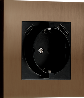 Розетка Schuko с зарядным устройством USB A+C, с защитными шторками, бронза, серия N96