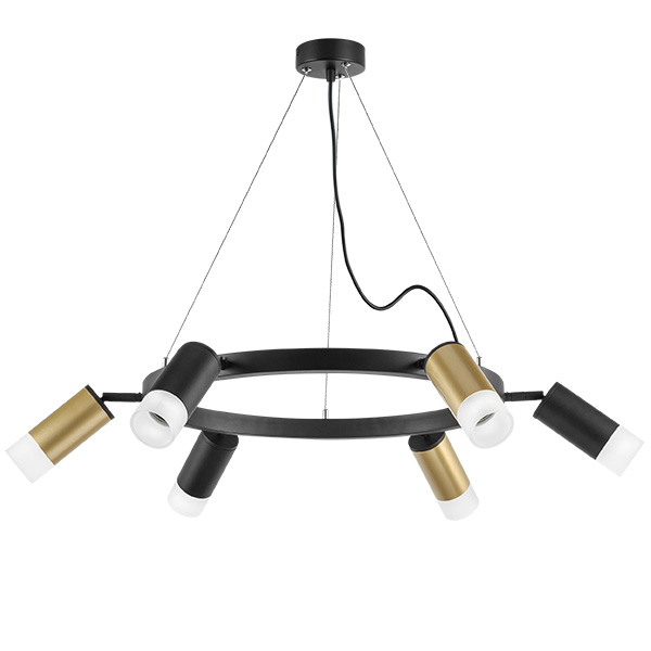 LR0164033731 Люстра RULLO 6х50W GU10 ЧЕРНЫЙ/ЗОЛОТО (571016+214440-3+214437-3+202431-6)