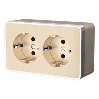 W5072110/ Розетка двойная с заземлением Gallant (шампань рифленый)