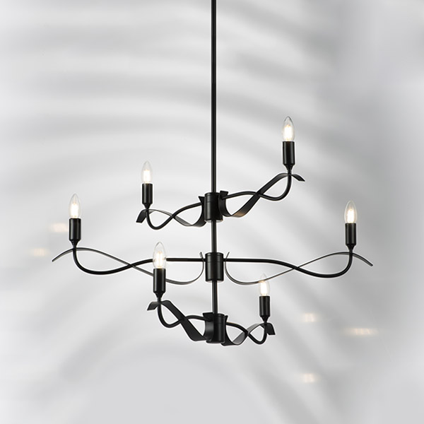 733267 Люстра RAGNO 6х40W E14 ЧЕРНЫЙ МАТОВЫЙ