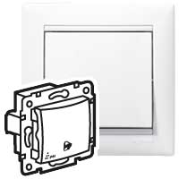 Legrand Valena Бел Выключатель кнопочный 1-клавишный с символом звонок IP44