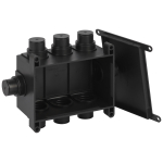 KRM-118-76-60  Коробка распаячная ЭРА KRM-118-76-60 черная 118х76х60мм для монолитного строительства 8 входов IP44