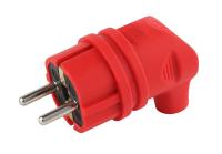 Вилка ЭРА V9-RED-IP44 каучуковая с заземлением 90 градусов 16A IP44 красная