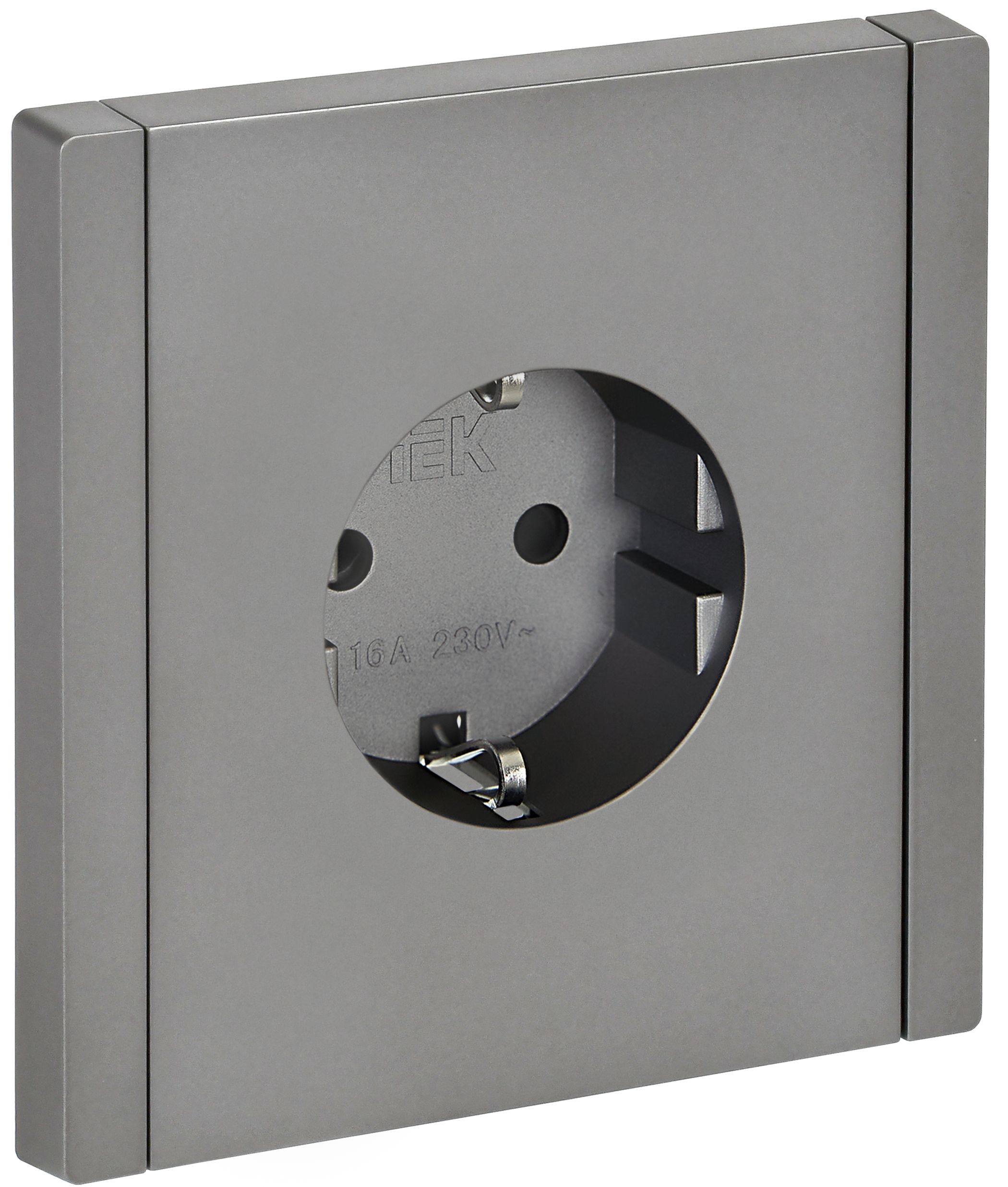 FORTE&PIANO Розетка 1-местная с заземлением с защитными шторками винтовое крепление 16А FP515 сталь IEK
