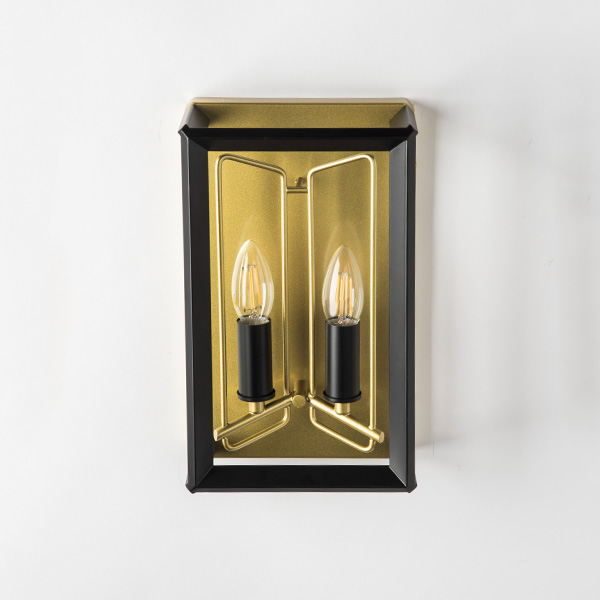 713627 Бра REGOLO 2х40W E14 ЧЕРНЫЙ МАТОВЫЙ/ЗОЛОТО