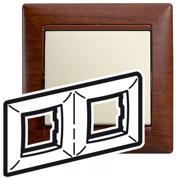 Legrand Valena Тонированное дерево Рамка 2-ая гориз