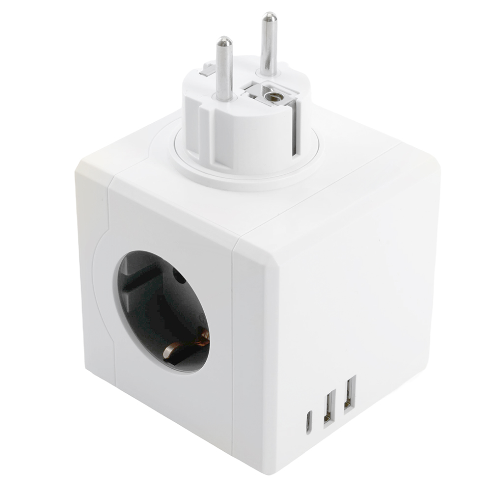 Разветвитель сетевой 3-местный с/з STEKKER ADP16-33-21, 250V, 16A, ABS пластик, белый STEKKER ADP16-33-21