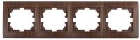 Рамка для розеток и выключателей Intro Plano 1-504-10 на 4 поста горизонтальная, СУ, венге
