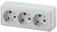 2-206-01 Intro Розетка 3х2P+E, 16А-250В, IP20, ОУ, Quadro, белый (7/140/1680)