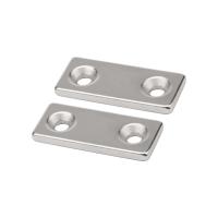 Неодимовый магнитный прямоугольник 35х15х3 мм с 2 зенковками 8х4 мм (упаковка 1 шт.)