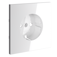 Накладка для розетки с заземлением, S70 (белый глянцевый)