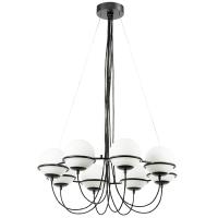 803287 Люстра GLOBO 8х40W E14 ЧЕРНЫЙ МАТОВЫЙ/БЕЛЫЙ