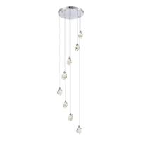 SL6114.103.08 Светильник подвесной ST-Luce Хром/Прозрачный LED 8*3W 3000K CASCATO