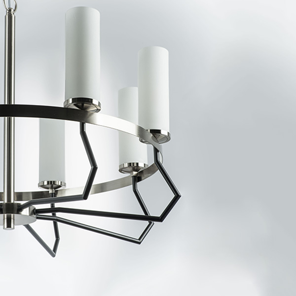 723085 Люстра FLUME 8х40W E14 ЧЕРНЫЙ МАТОВЫЙ/НИКЕЛЬ