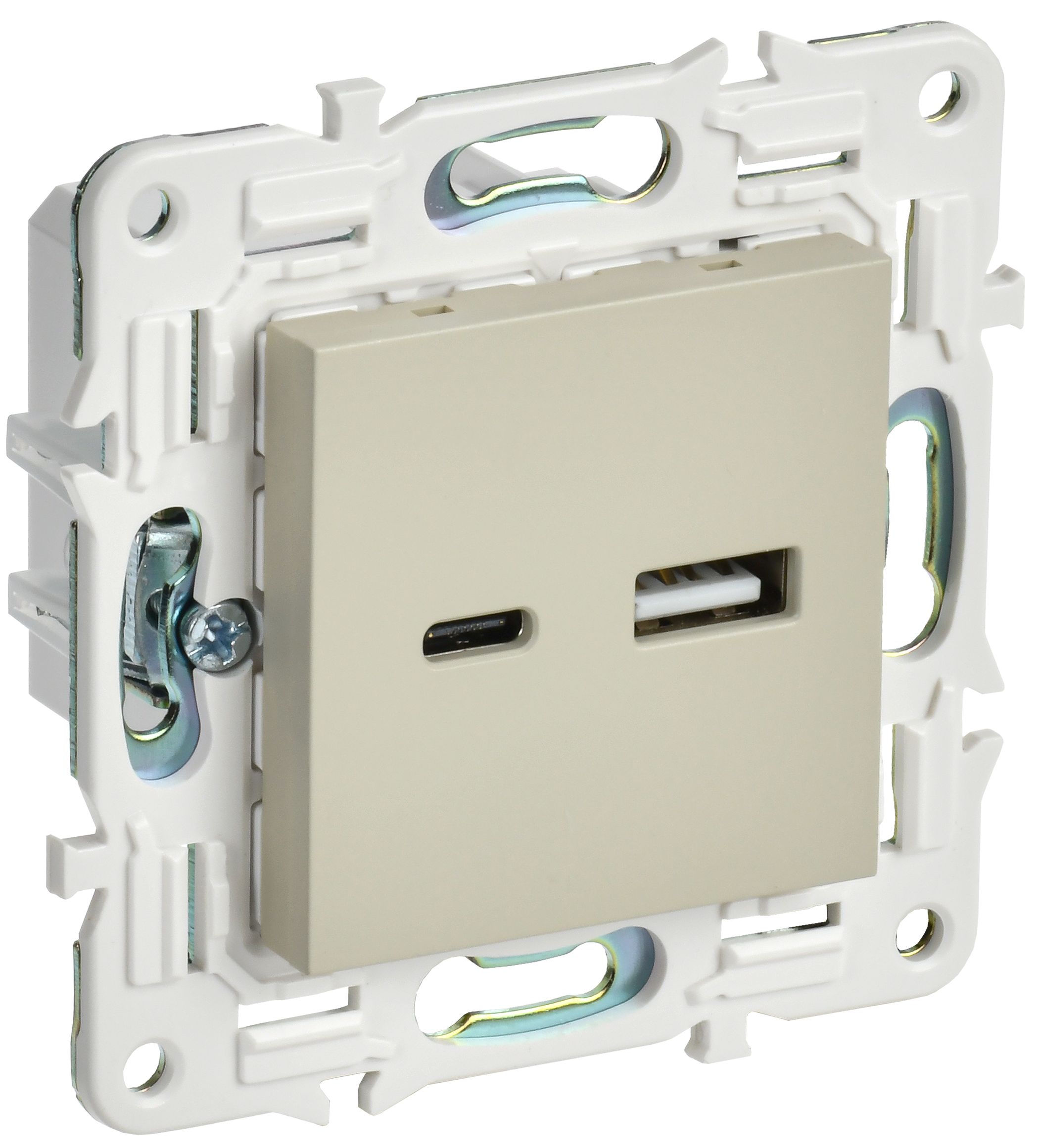 SKANDY Розетка USB A+C 18Вт SK-R13B бежевый IEK