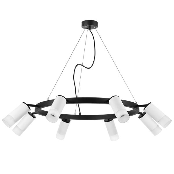 LR0183681 Люстра RULLO 8х50W GU10 ЧЕРНЫЙ/БЕЛЫЙ (571018+214436-8+202431-8)