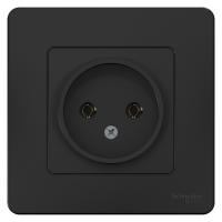 BLANCA С/У РОЗЕТКА без заземления без шторок 16А, 250В, АНТРАЦИТ