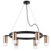 LR0163061 Люстра RULLO 6х50W GU10 ЧЕРНЫЙ/МЕДЬ (571016+214430-6+202431-6)