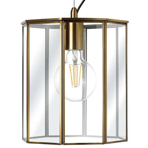 798111 Люстра GENNI 1х40W E27 ЛАТУНЬ/ПРОЗРАЧНЫЙ