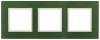 14-5103-27 ЭРА Рамка на 3 поста, стекло, Эра Elegance, зелёный+сл.кость (5/25/900)
