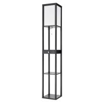 8092/1F COMFI LN25 361 черный/белый, дерево/текстиль Торшер Е27 1*60W 220V PRACTIC