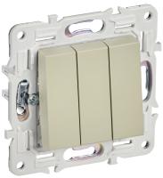SKANDY Выключатель 3-клавишный 10А SK-V11B бежевый IEK